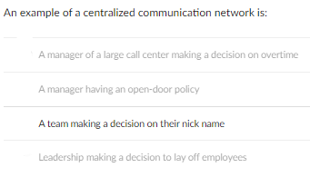 An example of a centralized communication network