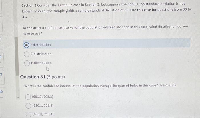 Section 3 Consider the light bulb case in Section