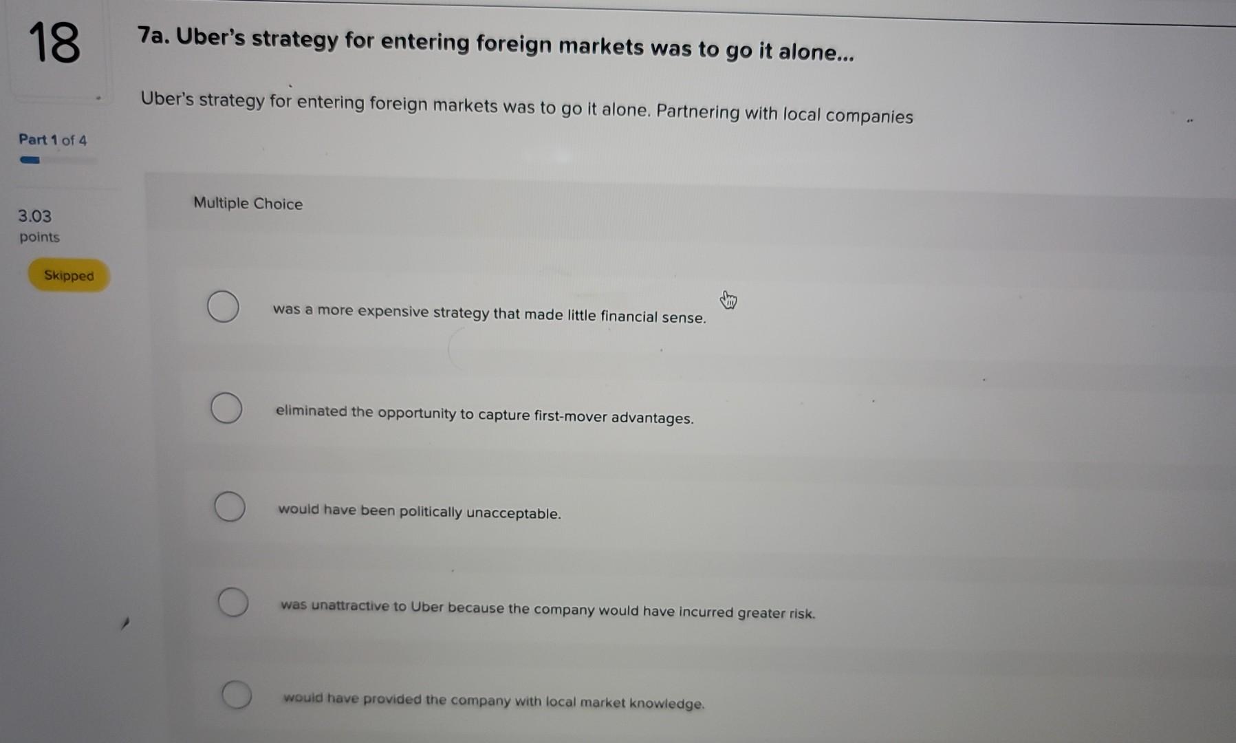 chapter-Opening case: uber's Foreien Narket Entry