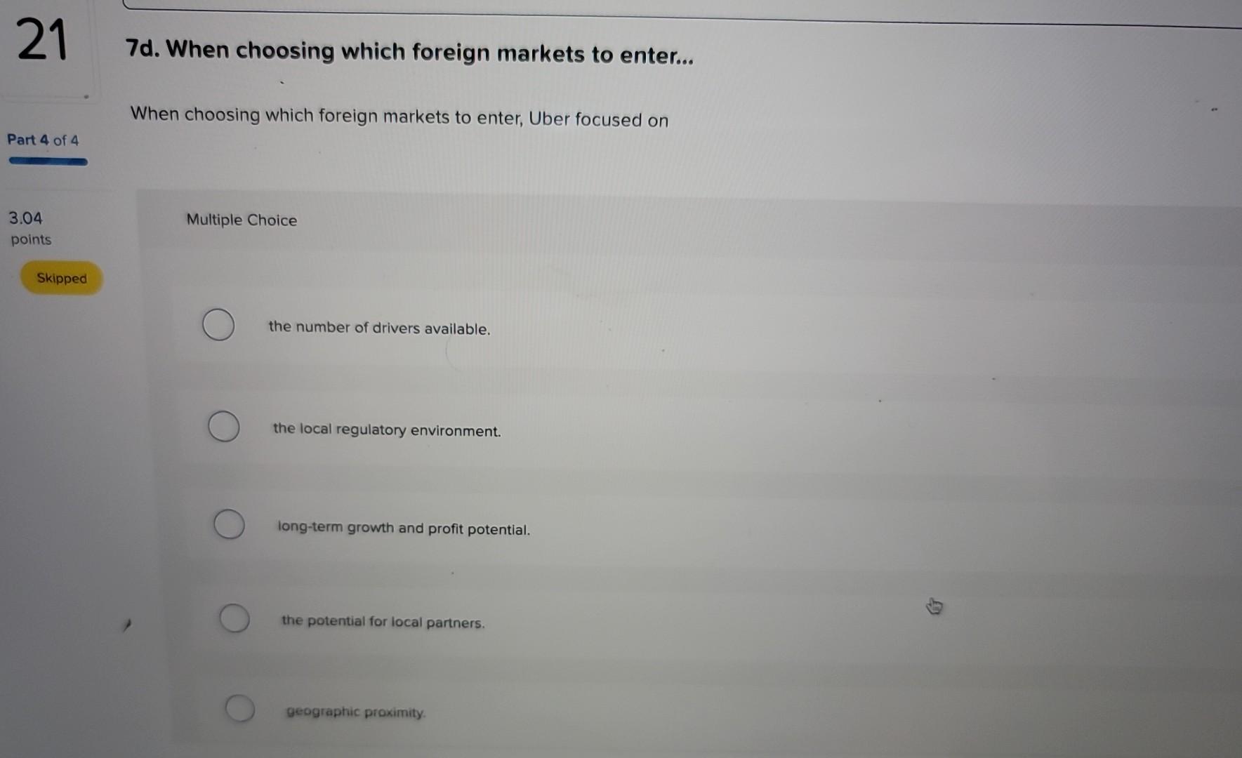 chapter-Opening case: uber's Foreien Narket Entry