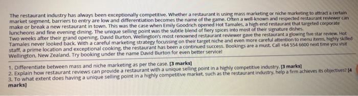 The restaurant industry has always been