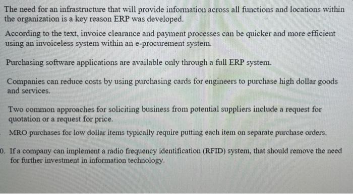 true or false: The need for an infrastructure