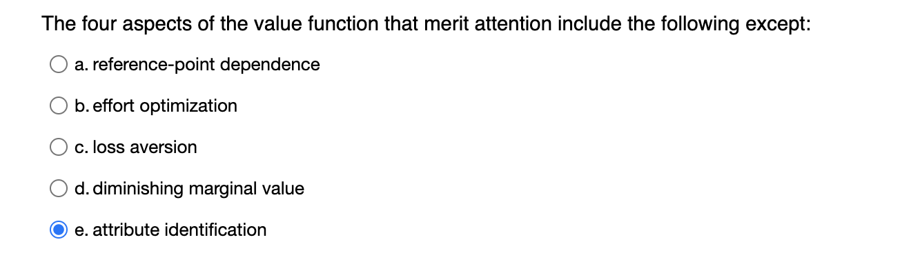 The key assumptions of the weighted-additive