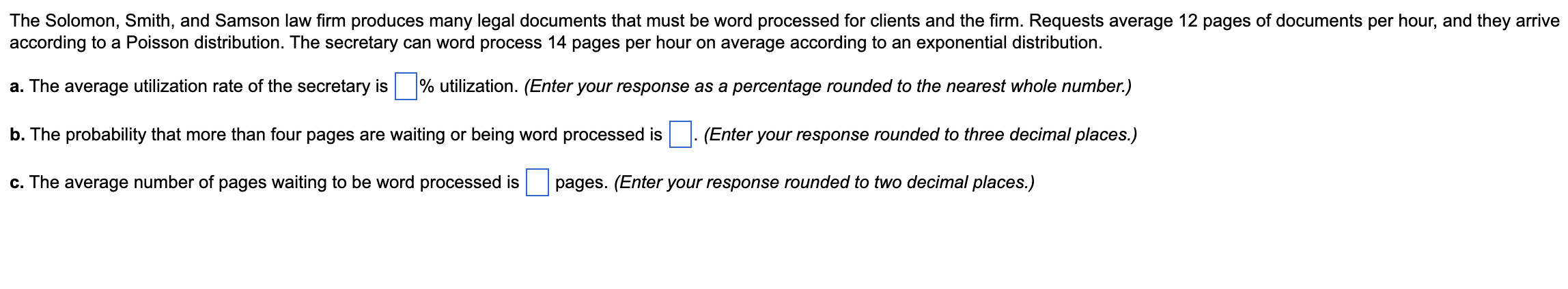 The Solomon, Smith, and Samson law firm produces