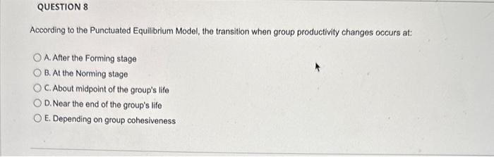 According to the Punctuated Equilibrium Model,