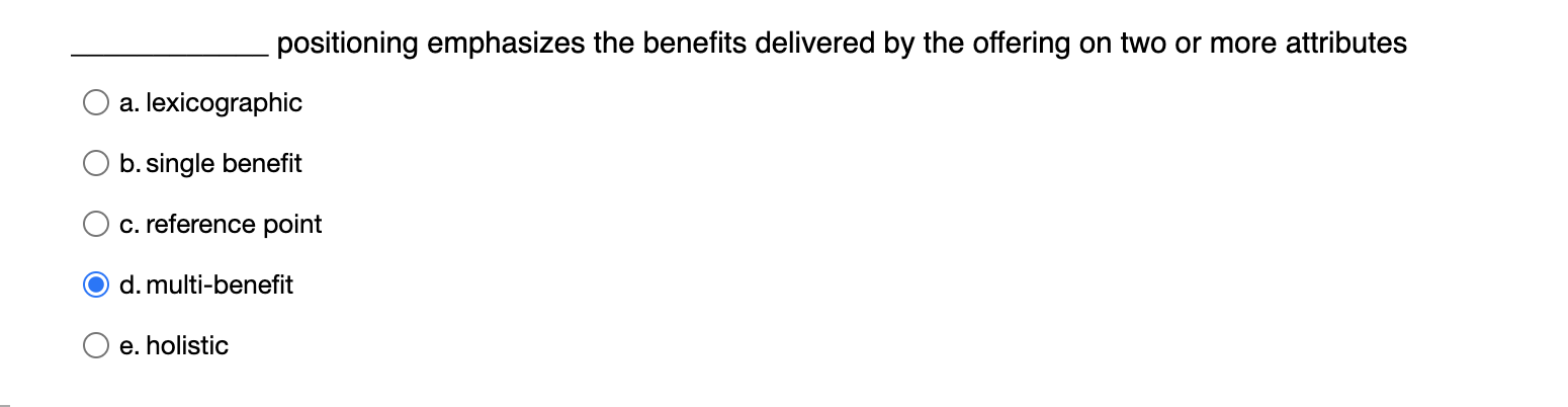 The defines the value that an offering aims to