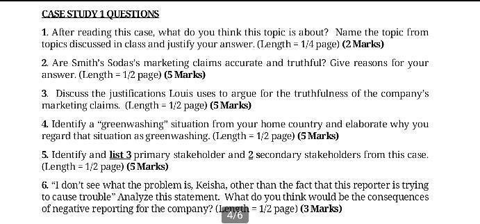 please answer 5 & 6 only. thanks CASE STUDY 1