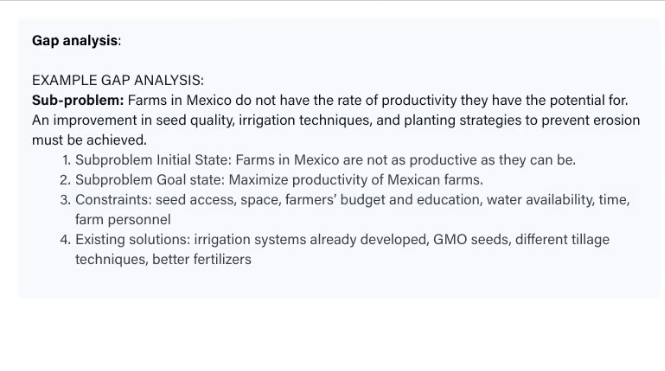 QUESTION : write 4 gap analysis similar to the