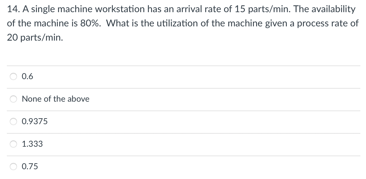 explain the answer please 14. A single machine