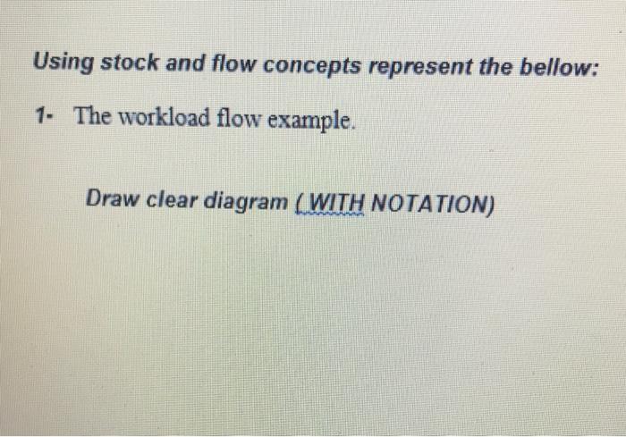 Using stock and flow concepts represent the