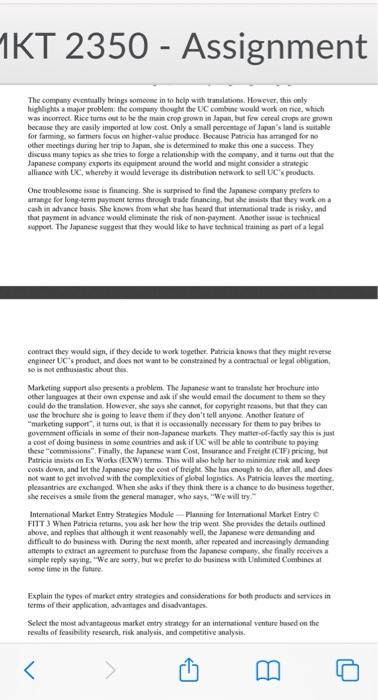 Assignment #2 - Case Study Background You have