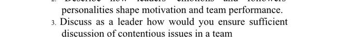 please answer question 3 personalities shape