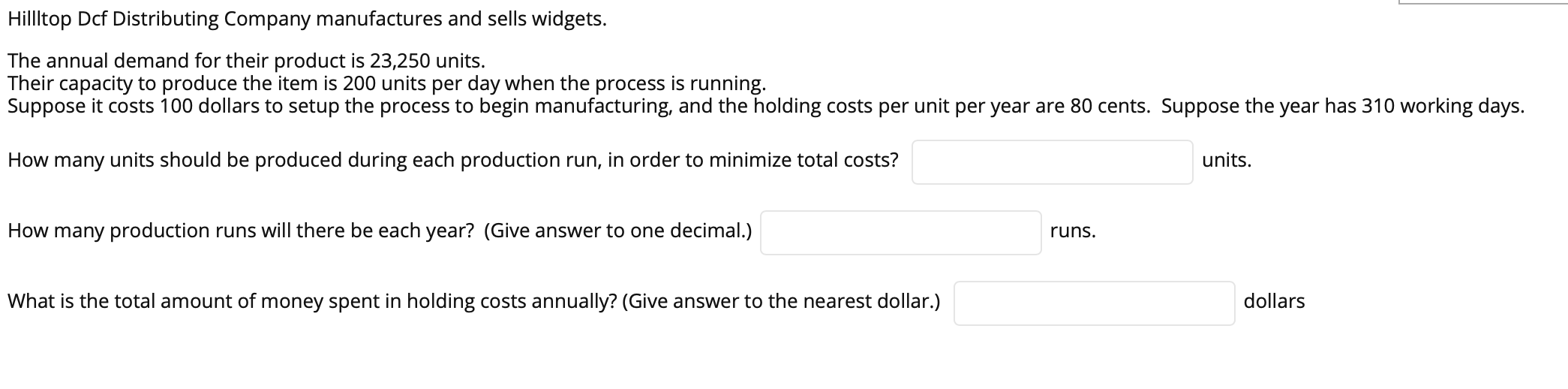 Hillltop Dcf Distributing Company manufactures