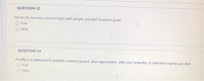 QUESTION 32 Stories for business connect facts