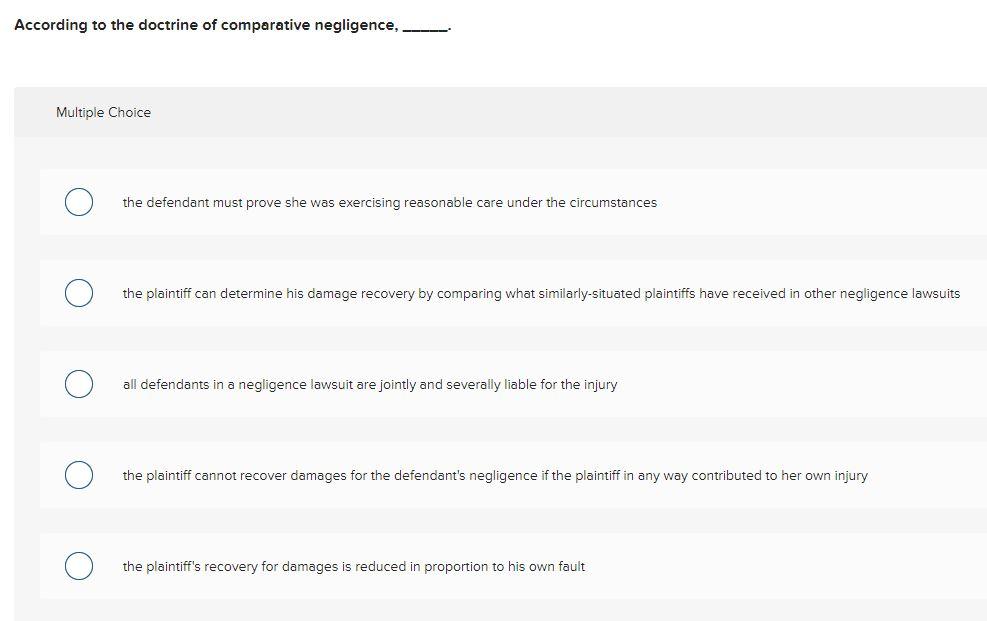 principle of tort law According to the doctrine