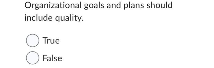 Organizational goals and plans should include