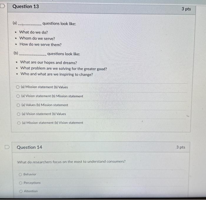 (a) questions look like: - What do we do? - Whom