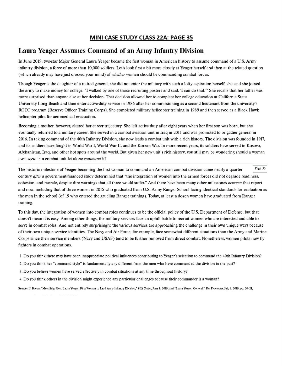 1. State five main elements in the short case