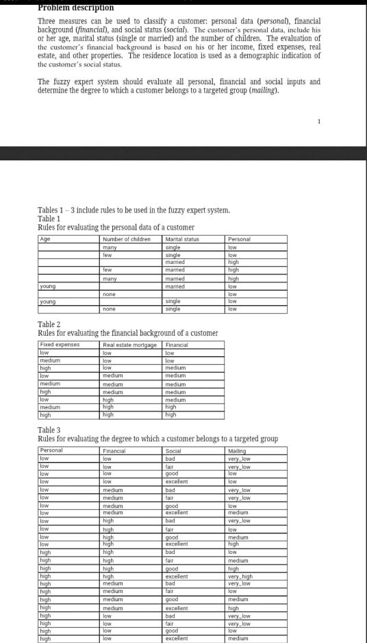 Problem description Three measures can be used to