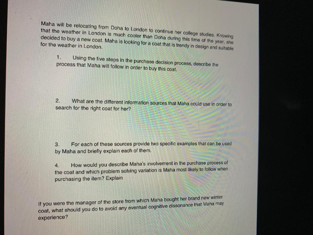 Maha will be relocating from Doha to London to