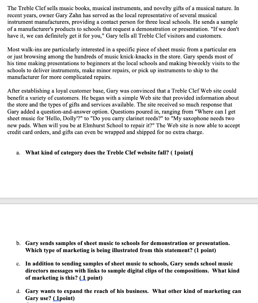 Please help determine the marketing techniques