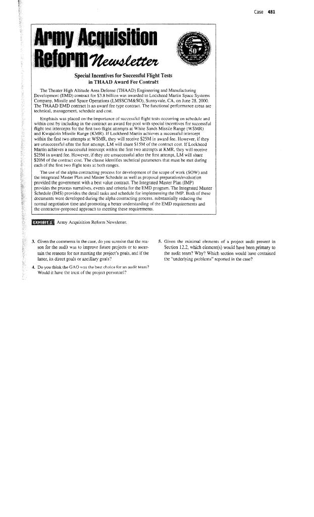 480 CHAPTER 12 Project Auditing Despite these