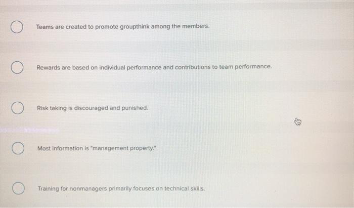 Of the options below, which is true in a new team