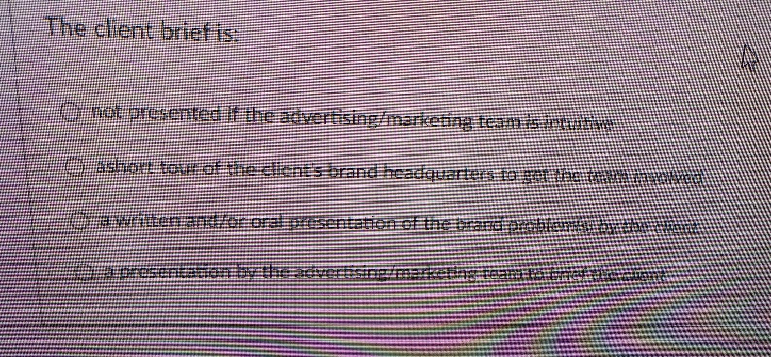 help please. The client brief is: A o not