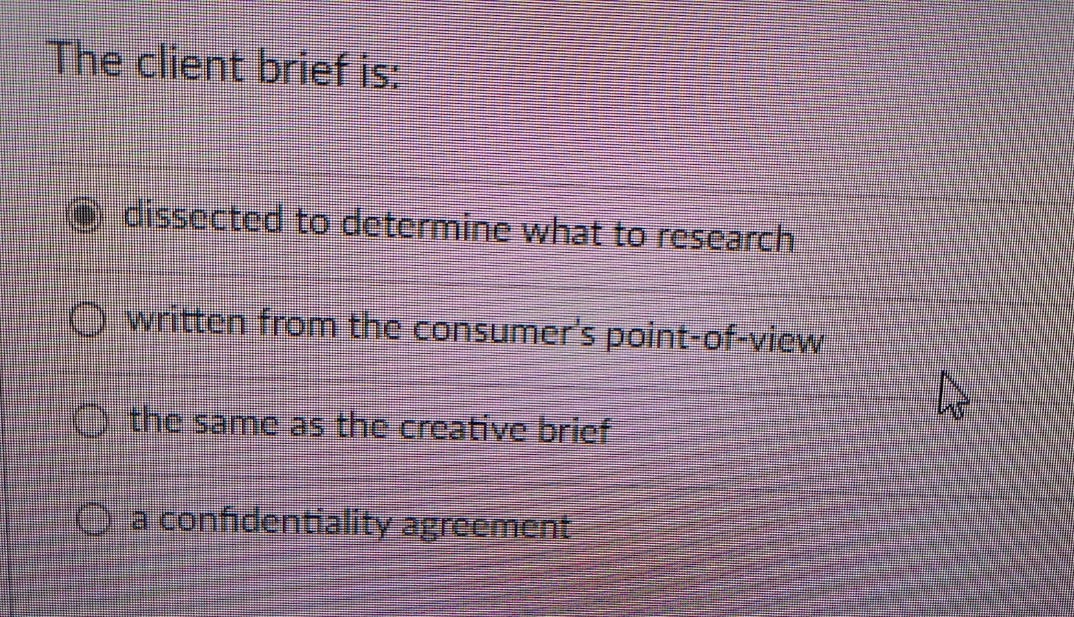 please help. The client brief is: dissected to