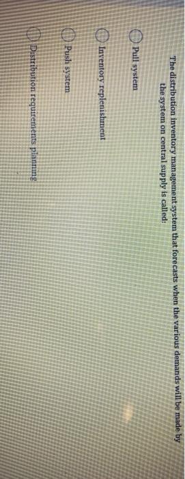 The distribution inventory management system that