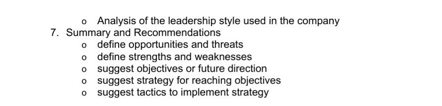 Choose a company and write on the below content.