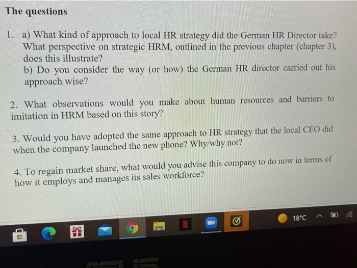 answer mist be based on the case study " case