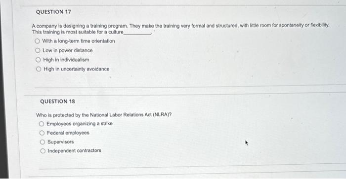 A company is designing a training program. They