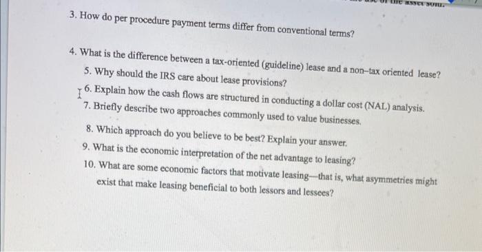 3. How do per procedure payment terms differ from