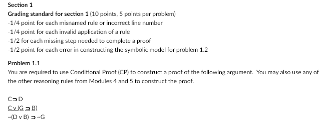 Grading standard for section 1 ( 10 points, 5