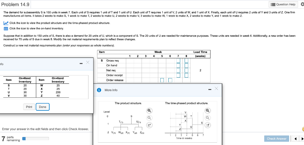 Problem 14.9 Question Help The demand for