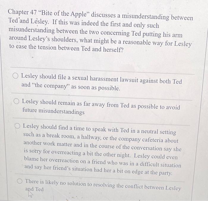 Chapter 47 "Bite of the Apple" discusses a