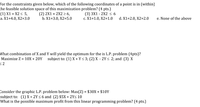 or the constraints given below, which of the