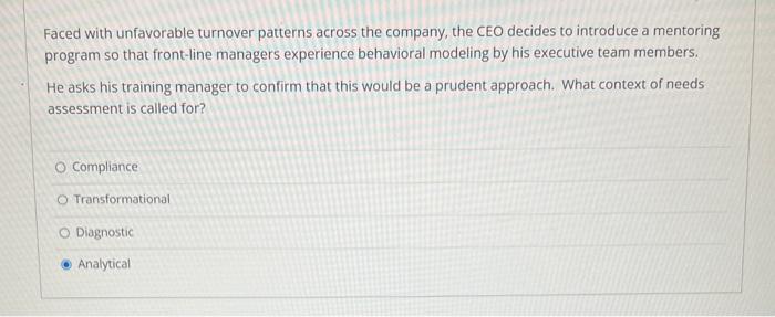 Faced with unfavorable turnover patterns across