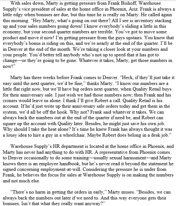 After reading the case study, describe the