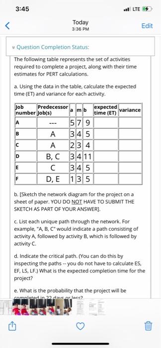 3:45 l LE + < Today 3:36 PM Edit Question