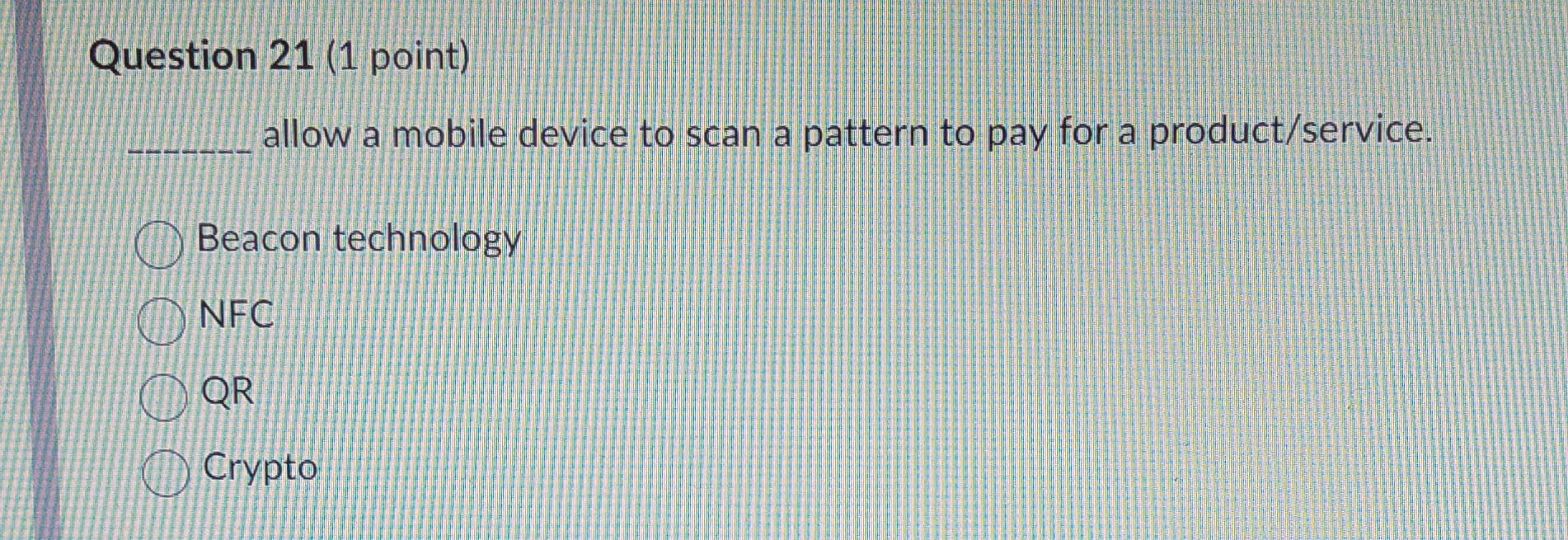 allow a mobile device to scan a pattern to pay
