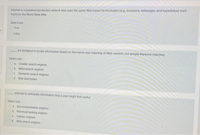 Internet is a password-protected network that