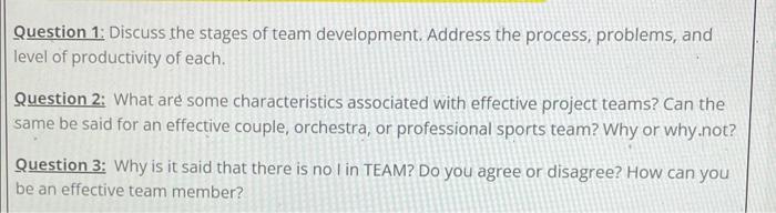Answer these three questions! less than 50 words