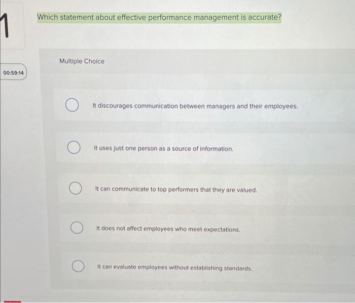 Which statement about effective performance