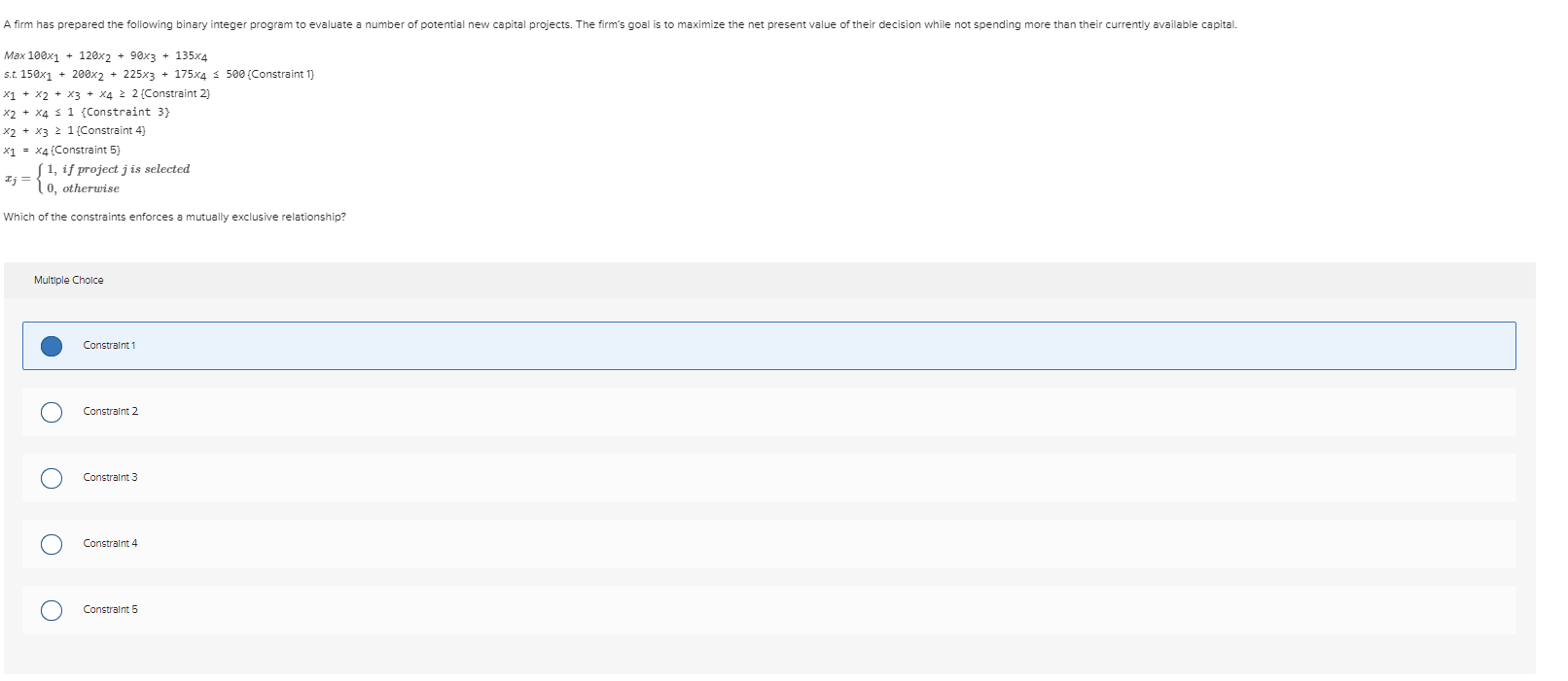 please help me solve this problem. Constraint 1