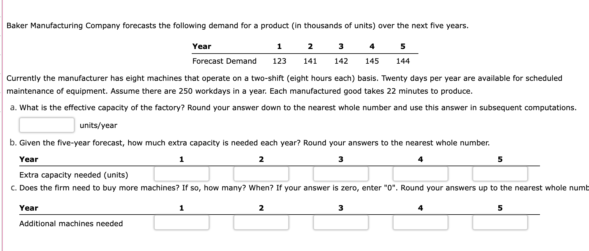 Currently the manufacturer has eight machines