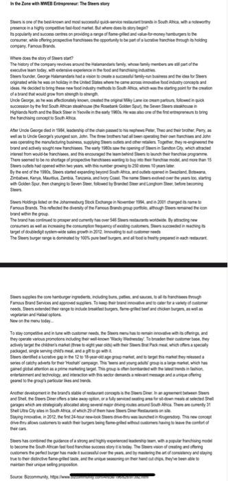 Question 1 based on case study In the Zose with