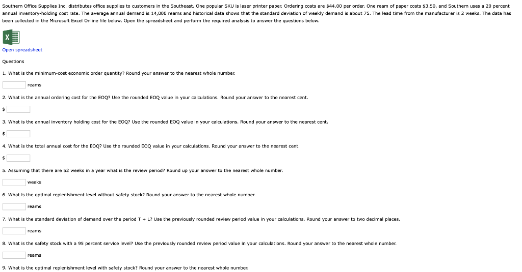 been collected in the Microsoft Excel Online file