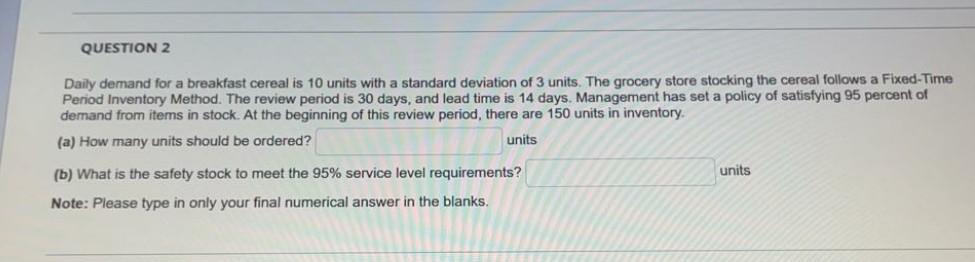 . Note: I need just Part B QUESTION 2 Daily